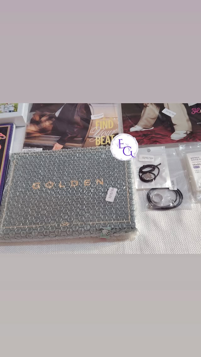 GOLDEN album wrapped in bubble wrap for shipping